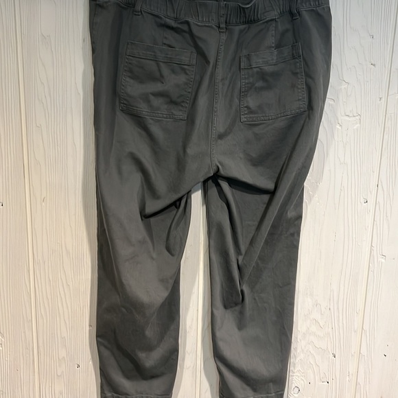 J JILL OLIVE CROP/ ANKLE PANTS SIZE 20 with embroidered embellishment - Picture 5 of 11